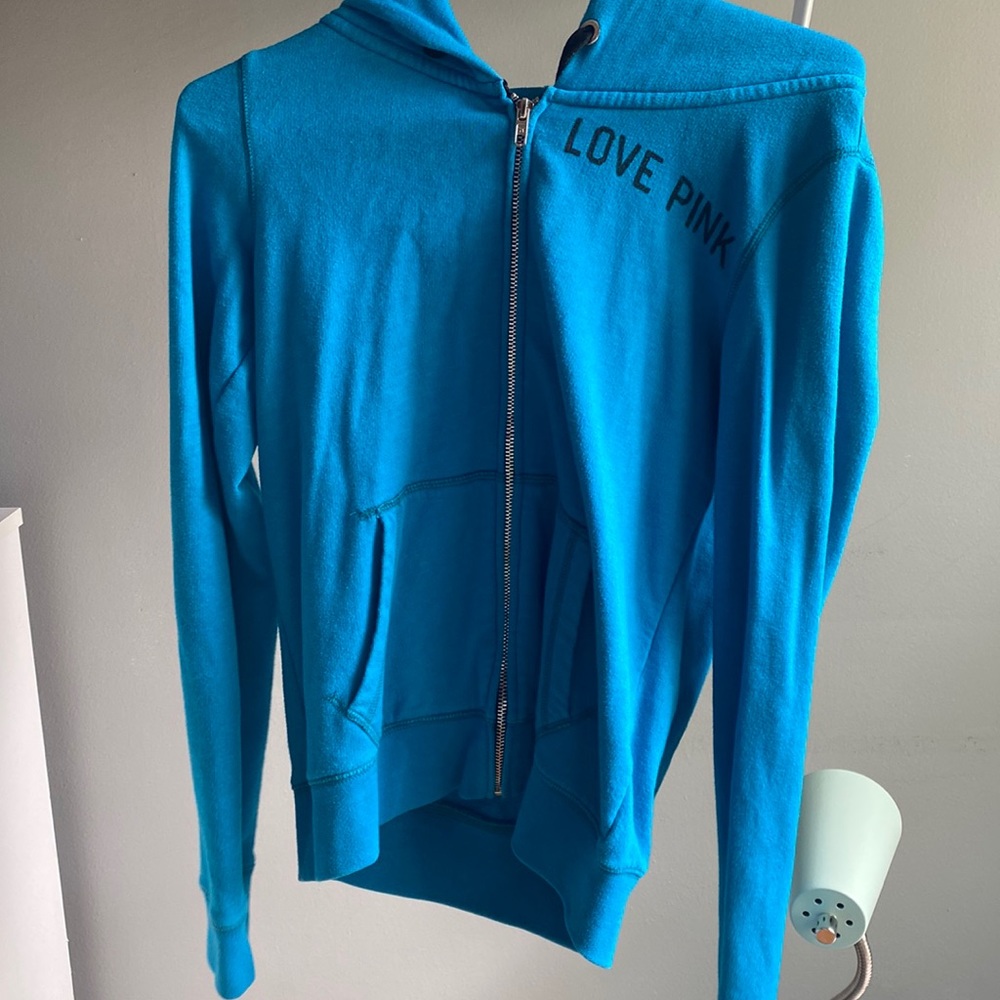 vintage Blue zip up jacket PINK VS